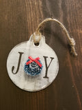 Rustic Customized/Personalized Wooden Christmas Ornament - Round Plush