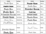 DECAL ONLY - Powder Room/Laundry Room/Pantry/Guest Room Sign Decal Plush