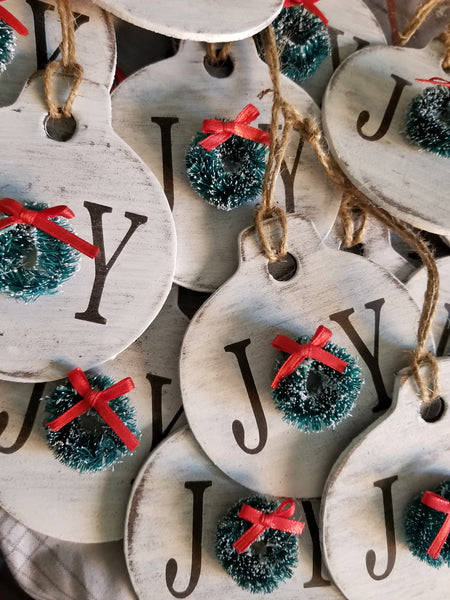 Rustic Customized/Personalized Wooden Christmas Ornament - Round