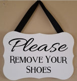 Please Remove Your Shoes Hanging Scalloped Sign Plush