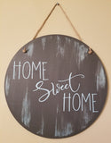 12" Round 1-sided Wood Sign with Twine Hanger Plush