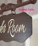 4x8 RECTANGULAR Metal Plaque and Bracket with Custom Lettering - Room Sign, Powder Room, Laundry, Pantry, etc.