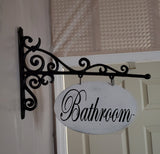 Metal Plaque/Bracket with Custom Lettering - 8x12 OVAL - Powder Room/Laundry Room/Pantry/Guest Room/Office/etc. Plush