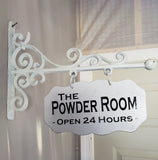 4x8 RECTANGULAR Metal Plaque and Bracket with Custom Lettering - Room Sign, Powder Room, Laundry, Pantry, etc. Plush