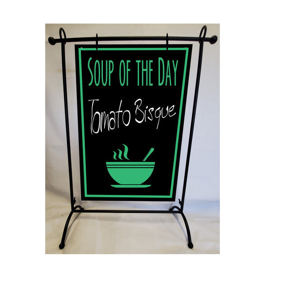 Custom Shaped Countertop Dry Erase Sign with Stand Plush