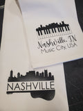 Nashville Syline/Piano Kitchen Flour Sack Towel - Tea Towel