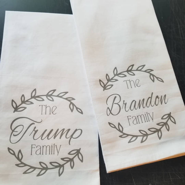 Personalized Family Flour Sack Towel