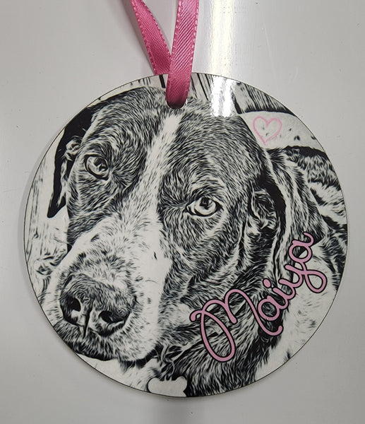 Custom Pet Ornament with Name and Photo/Breed