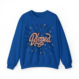Fall Crewneck Sweatshirt with "Blessed" Graphic - Cozy Comfort with a Touch of Gratitude!