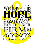 Hebrews 6:19 - We have this hope as an anchor...Instant Digital Download Plush