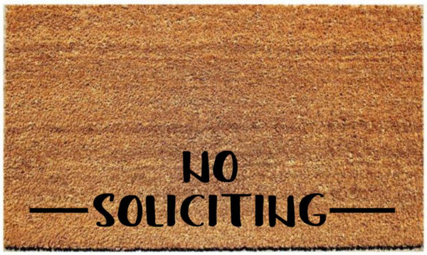 Doormat with "No Soliciting" - 3 Sizes to Choose From Plush