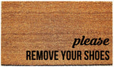 Doormat with "Please remove your shoes" - 3 Sizes to Choose From Plush