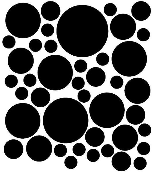 Sheet of 42 Polka Dot Vinyl Decals - Circles - Dots