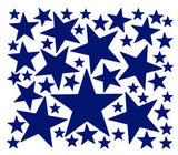 Sheet of Five Point Star Vinyl Decals in Various Sizes Plush