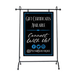 Custom 13x18 Sign with Metal Countertop Sign Stand